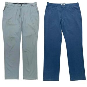 Travis Mathew Performance Golf Pants Bundle of 2 Size 36 Gray and Blue
